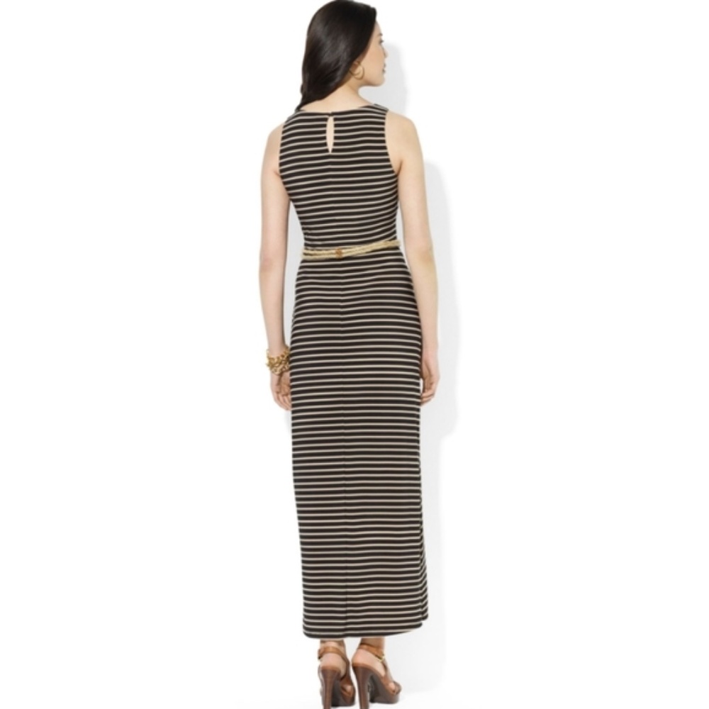 Lauren Ralph Lauren Striped Sleeveless Draped Maxi Dress - Picture 2 of 16